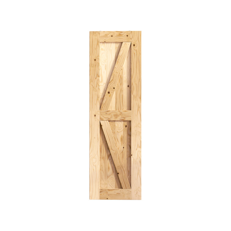 Porte de grange en bois lamellé-collé brut sans ensemble de quincaillerie d'installation, 30 po x 84 po