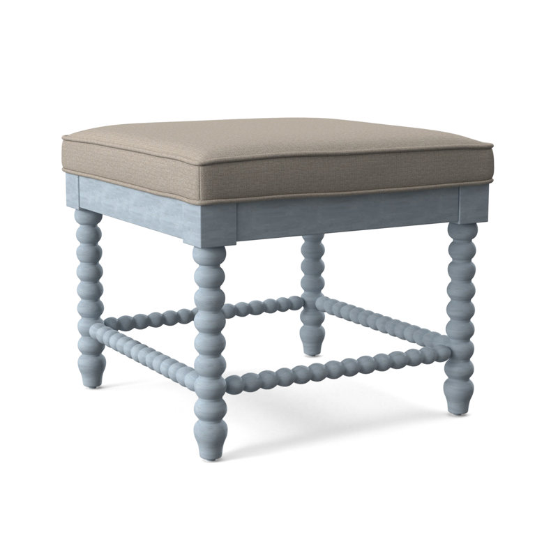Lind Island Upholstered Bench, Elite Chocolate, Sea Glass Finish