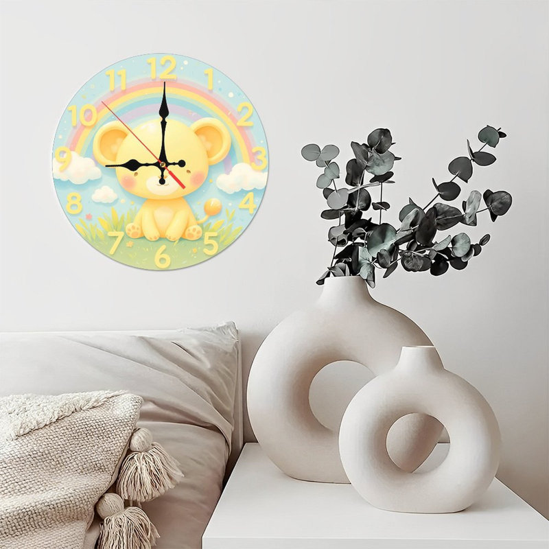 Horloge mignonne lion arc-en-ciel