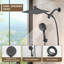 Pomme de douche réglable double avec pomme de douche à pluie de 10 pouces et 5 jets à main noir mat-124478465