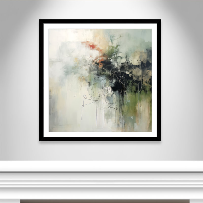 «Green Abstraction I Print» par Irena Orlov, Imprimé mat, L 42,5 po x H 42,5 po, Satin Black