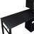 Home Office Computer Desk L-Shaped Corner Table, Rotating Computer Table With 5-Tier Bookshelf, Four Installation Methods, Lockable Casters (Black)