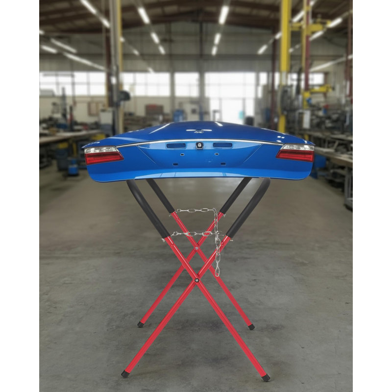 4 pièces 41 x 43 x 35 po support de travail de carrossier portable pliable, établi automobile réglable avec chaîne et crochet, cadre en acier rembourré de mousse pour pare-chocs, portes et pare-brise