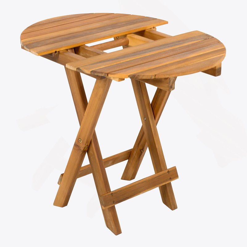 AUCUNE INSTALLATION REQUISE, PLATEAU EXTÉRIEUR EN BOIS D'ACACIA PLIABLE ET RÉGLABLE (FINITION Teck)