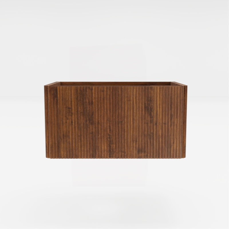 Etna 30" Striped Walnut Bathroom Vanity, Wall Mounted Floating Bathroom Vanity For Modern Bathroom, KD, 30"