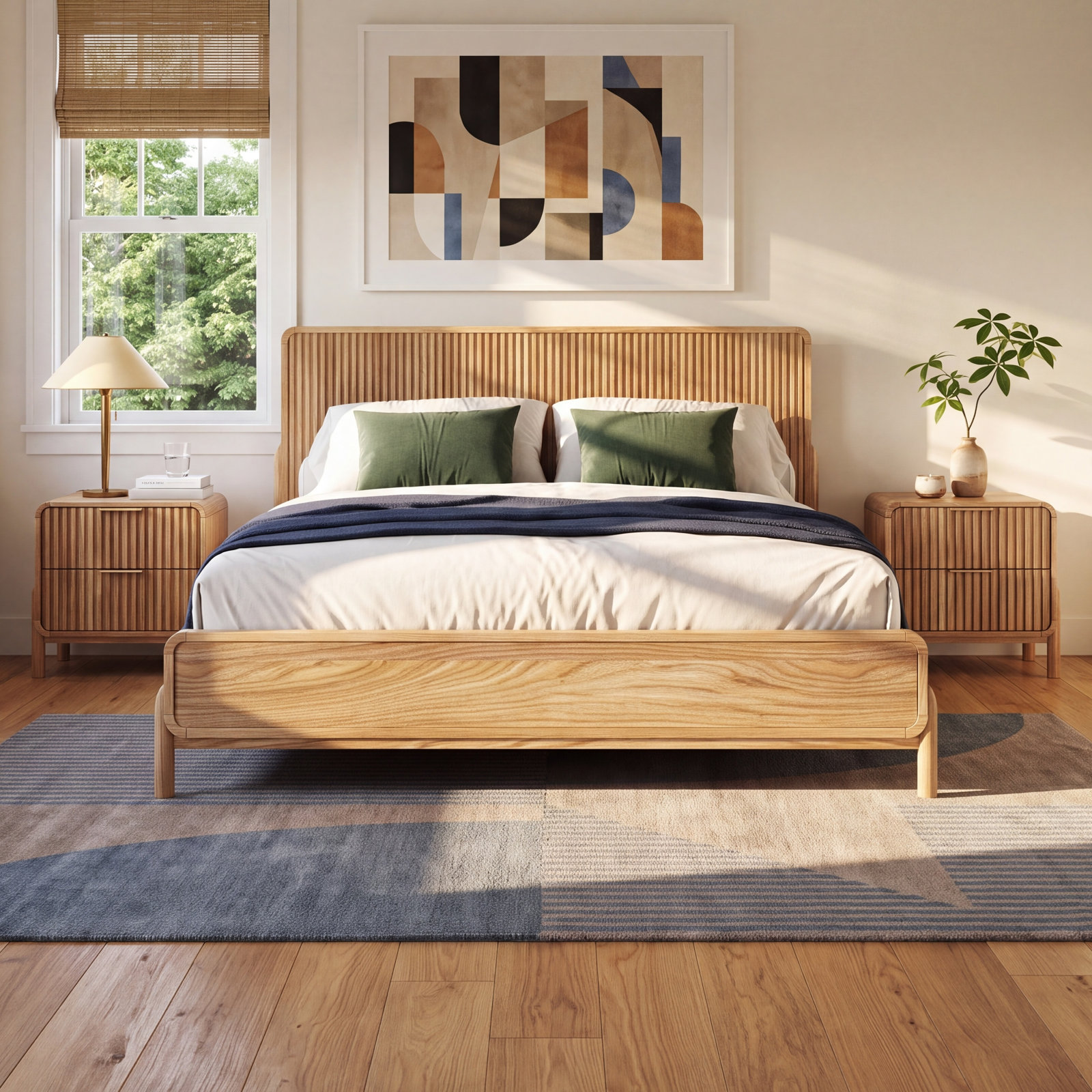 Luthien Solid Wood Platform Bed, King