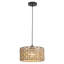 Luminaire suspendu tambour en rotin naturel tissé à la main à 1 lumière Luebbert
