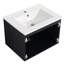 Meuble-lavabo mural 24 po. Armoire noire en contreplaqué avec porte à fermeture en douceur qui fonctionne sans effort. Lavabo en céramique pour un meuble-lavabo moderne. Fonctionne parfaitement