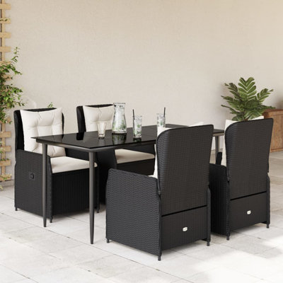  Ensemble de salle à manger de jardin noir