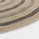 Round Boho Jute-Look Beige Black Area Rug