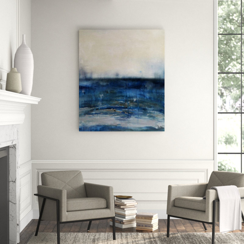 Blue Vacation Painting by Samuel Kane, Image Brush Gel, 56" H x 47" W