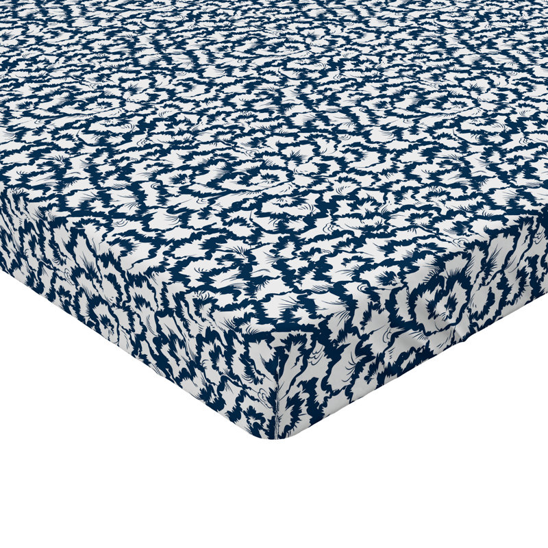 Drap-housse Ambesonne, Drap-housse simple TG, Bleu nuit, blanc / abstrait