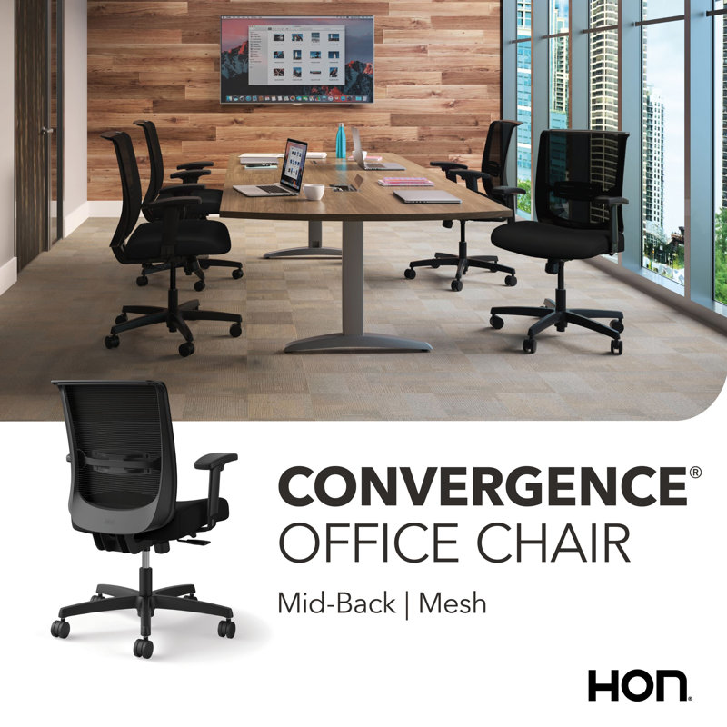 Convergence Mesh Ergonomic Task Chair, Fabric, Black
