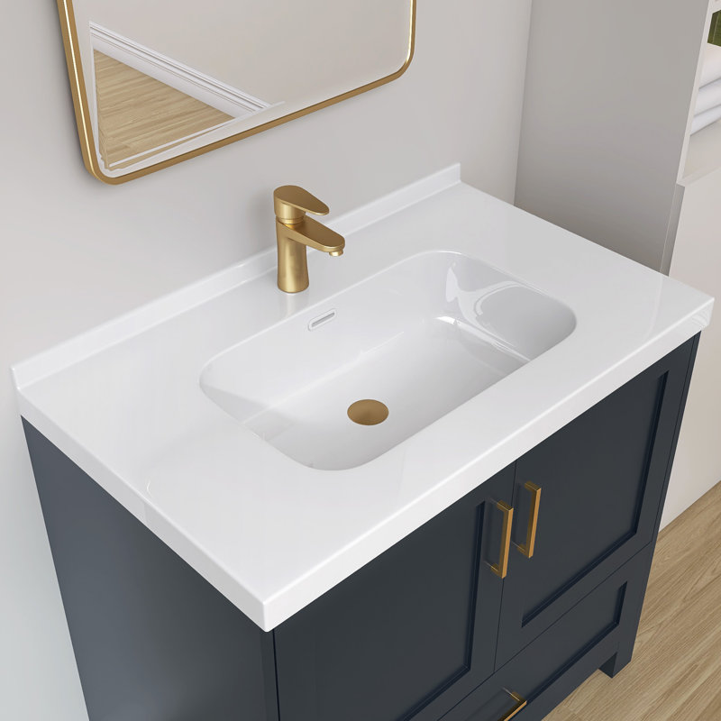 36 po X P 22 po De salle de bain à surface solide blanc