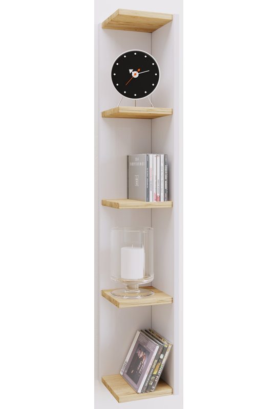 Seben 97cm H x 15cm W Standard Bookcase, White