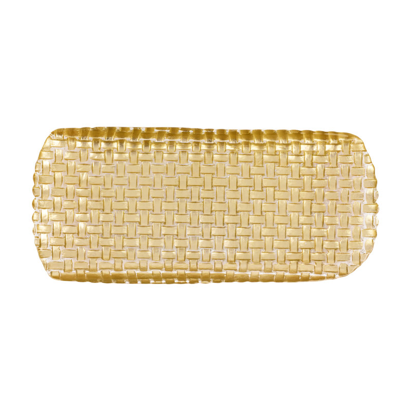 Rufolo Glass Basketweave Rectangular Tray