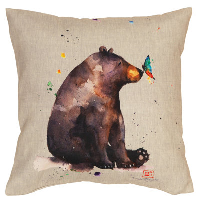 Coussin extérieur Dean Crouser Bear and Butterfly 18 x 18