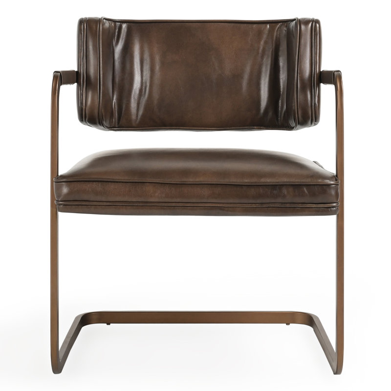 Fonda Leather Dining Chair, Brown/Copper