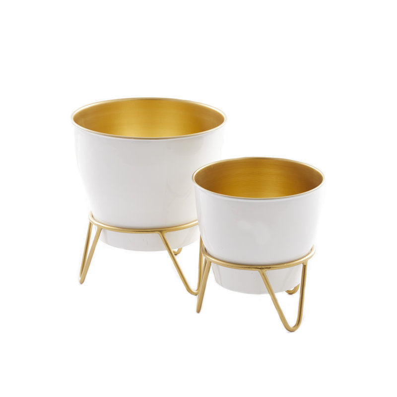 Metal Cachepot, White