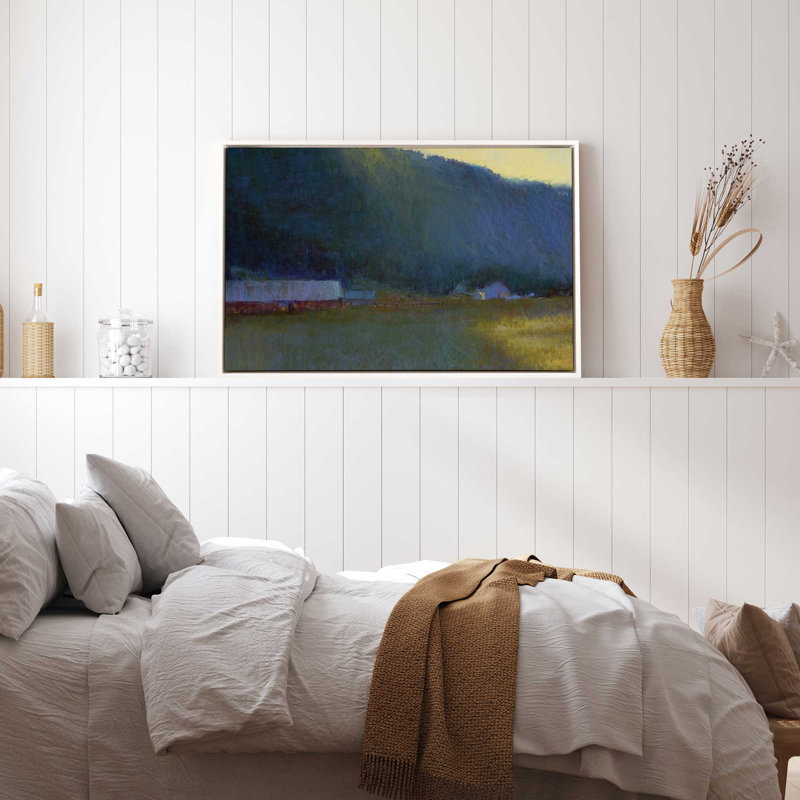 Impression sur toile Riverside Journey, H 10 po x l 14 po x P 1,75 po, Cadre flottant blanc