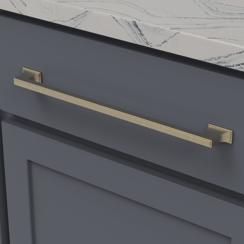 Brownstone Collection Handle Pull - Cabinet Pull - Transitional Hardware for Drawers & Cabinets, Champagne Bronze, 12"