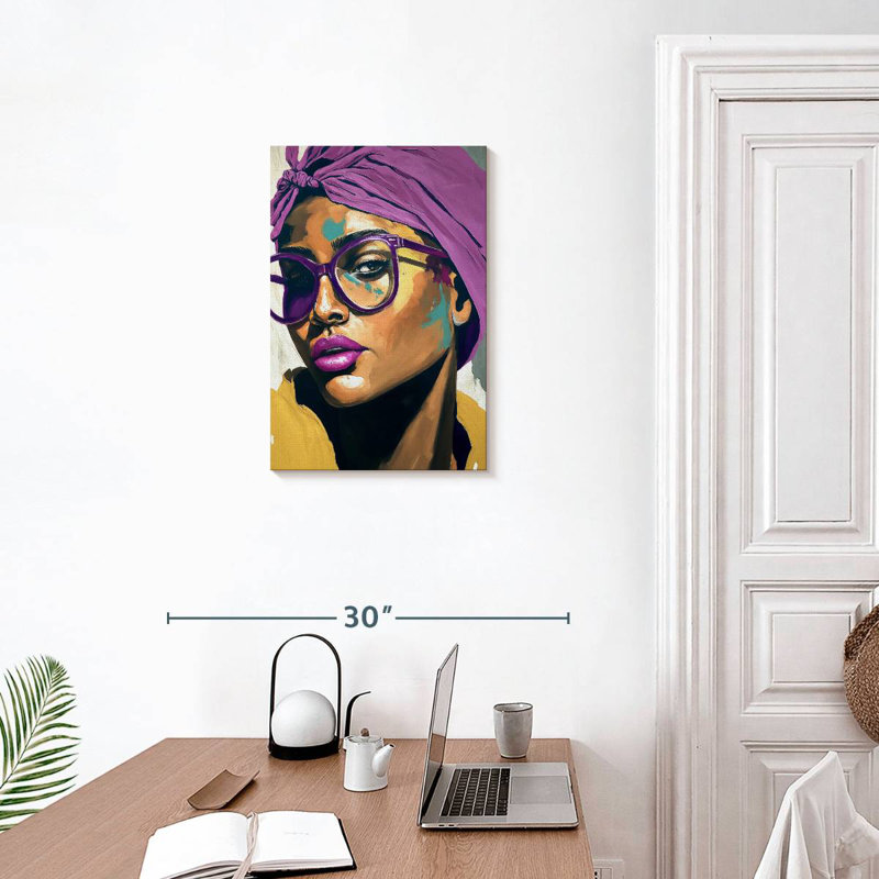 Leisha en turban mauve, H 24 po x l 16 po