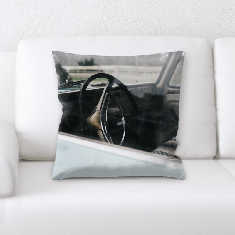 Steering Wheel Microsuede Reversible Throw Pillow