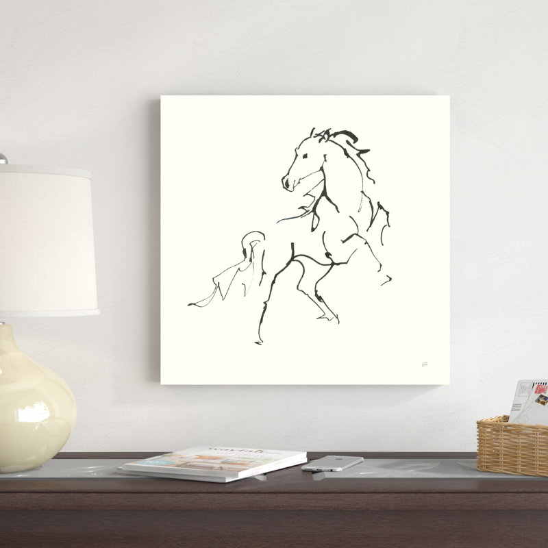 «Line Horse IV» par Chris Paschke, reproduction d'art sur toile tendue, H 20 po x l 20 po x P 1,25 po
