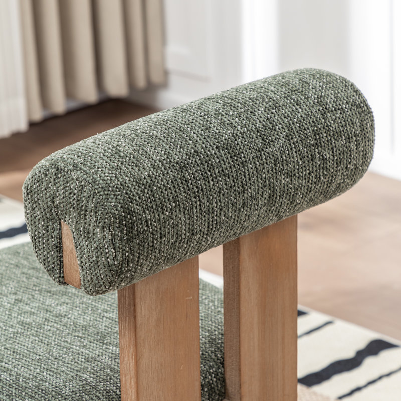 Chaise rembourrée en bois massif Morral, Vert