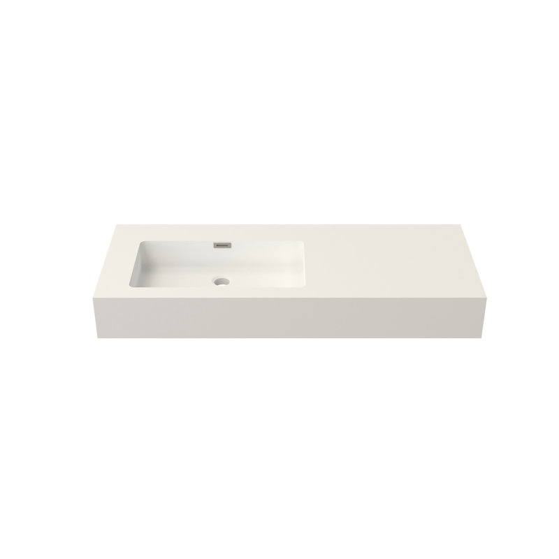 Évier de salle de bain blanc mat en résine Stone