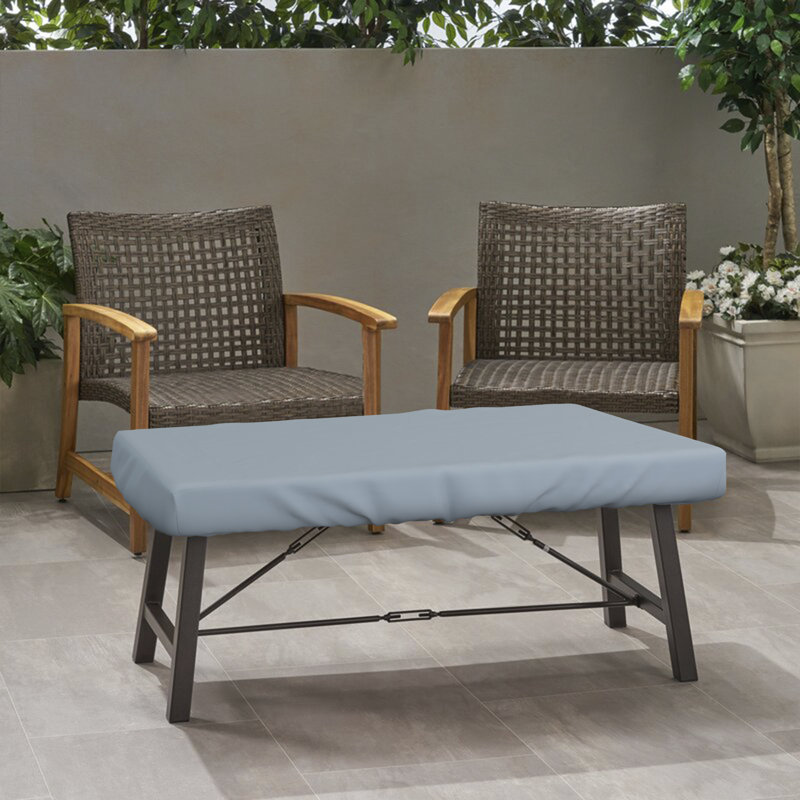 Couvercle de table rectangulaire pour patio, H 5 po x l 60 po x P 35 po, gris