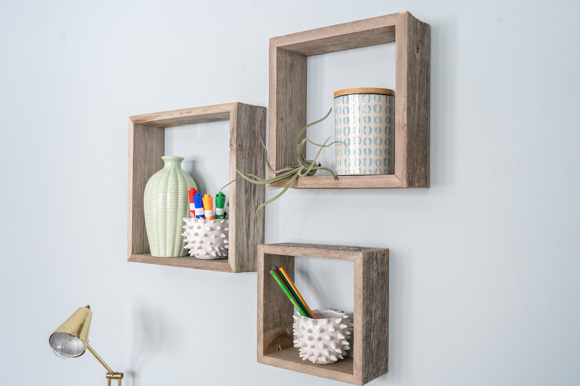 Efaz 3 Piece Solid Wood Floating Shelf