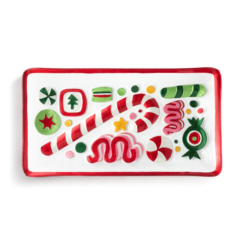 The Holiday Aisle® Dobbar Glass Platter