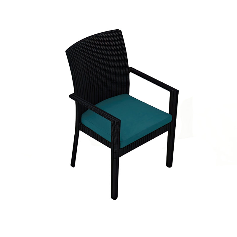 Urbana Outdoor Dining Armchair, Spectrum Peacock Sunbrella® Plainweave