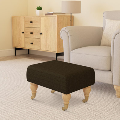 Autryville Wood Caster Leg - Pinstripe Wool