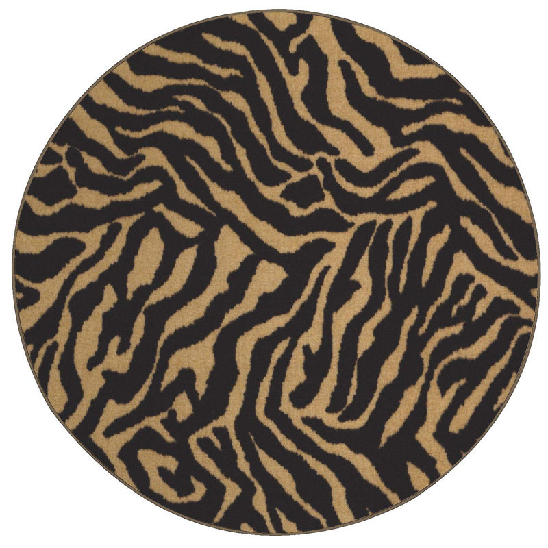 Tapis brun / noir Furnish My Place, Rond 9 pi