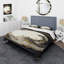 Gold Glamour Wave I - Ensemble de housse de couette spirale moderne - Polyester en microfibre-240011168