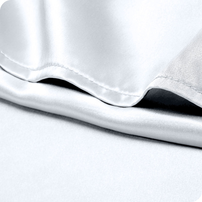 Soft Poly Satin Pillowcase Set, Standard Pillowcases, White 