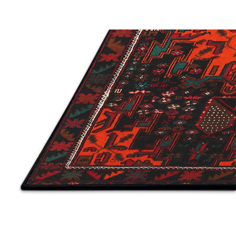 Tapis orange Southwestern, Rectangle 2 pi x 5 pi