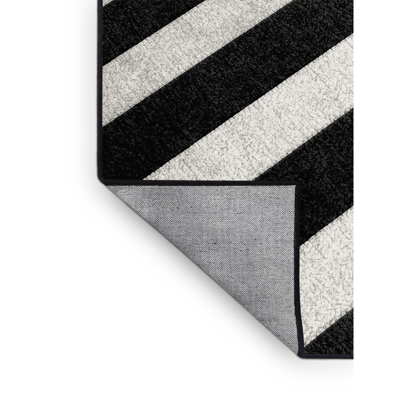 Tapis rayé gris lavable à la machine Pavla, 5' Round