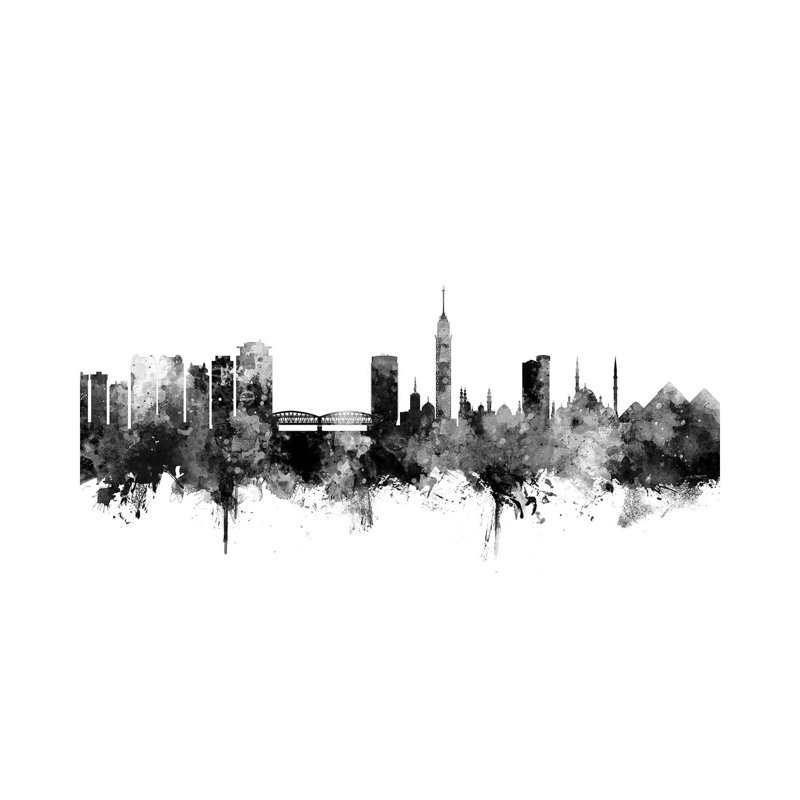 Cairo, Egypt In Black & White by Michael Tompsett - Wrapped Canvas Gallery-Wrapped Canvas Giclée, 30.48 cm H x 45.72 cm W