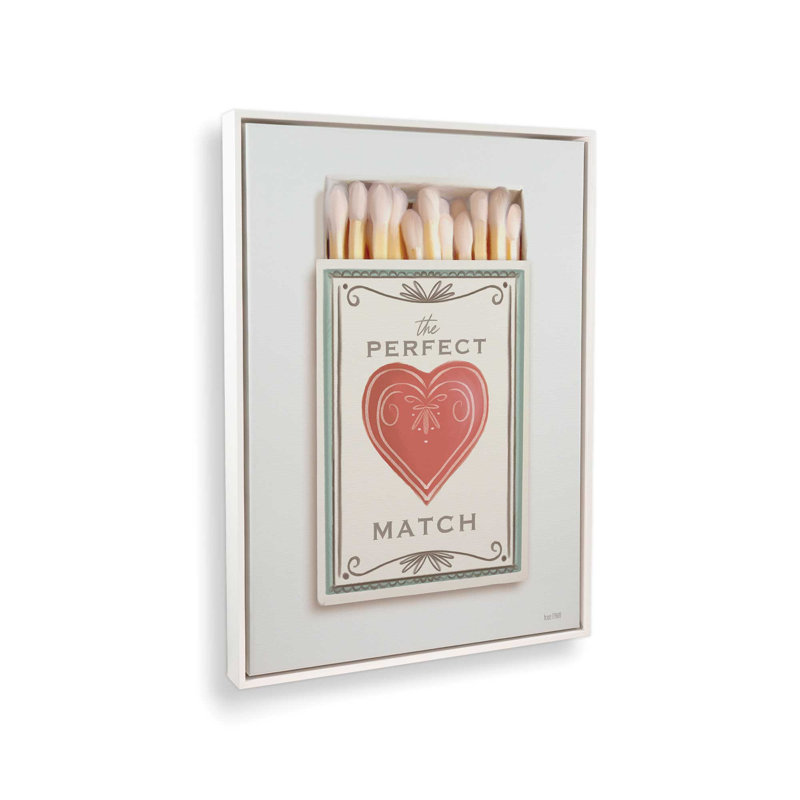 «The Perfect Match» par House Fenway, reproduction d'art, L 12 po x H 16 po, Blanc, Toile avec cadre