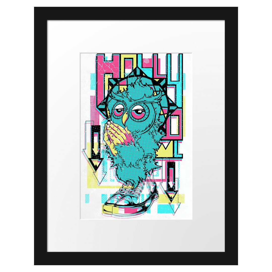 Gerahmtes Poster Owl Prayer White