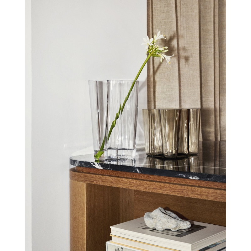 Aalto Glass Table Vase, 6.3" H x 8.19" W x 8.19" D, Red