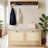 Rattan Shoe Bench Fit Up To Shoe Size 16, Boho Entryway Bench With Storage Cabinets And Seat Cushion, Wooden Shoe Storage Bench For Entryway, Hallway And Bedroom-2099365744