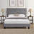 Full Size Modern Upholstered Platform Bed Frame w/ Tufted Linen Headboard, No Box Spring Needed,Grey-677922768-678370791