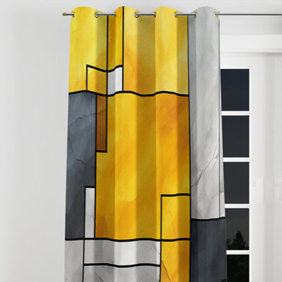 Avinaash - Abstract Grommet Curtain - Room Darkening Geometric Curtain - 1 Panel