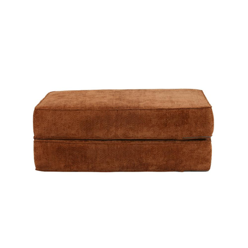 80cm Wide Velvet Rectangle Standard Ottoman, Orange