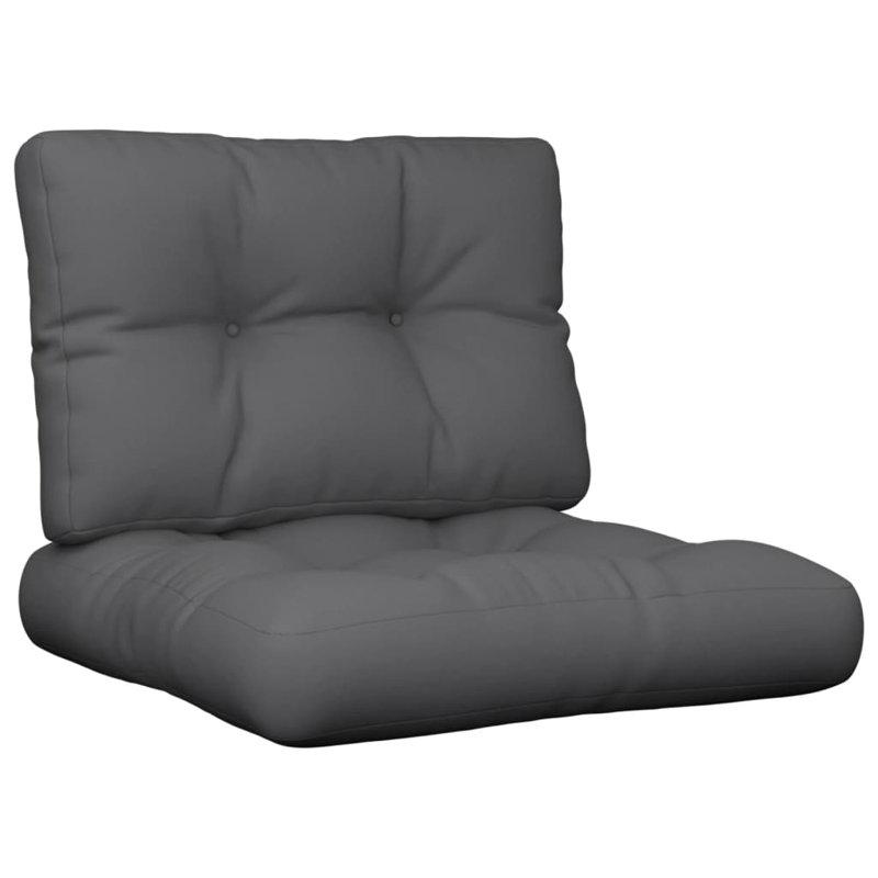 vidaXL Pallet Cushion Anthracite Polyester Standard, 23.6" x 23.6" x 4.7", Anthracite