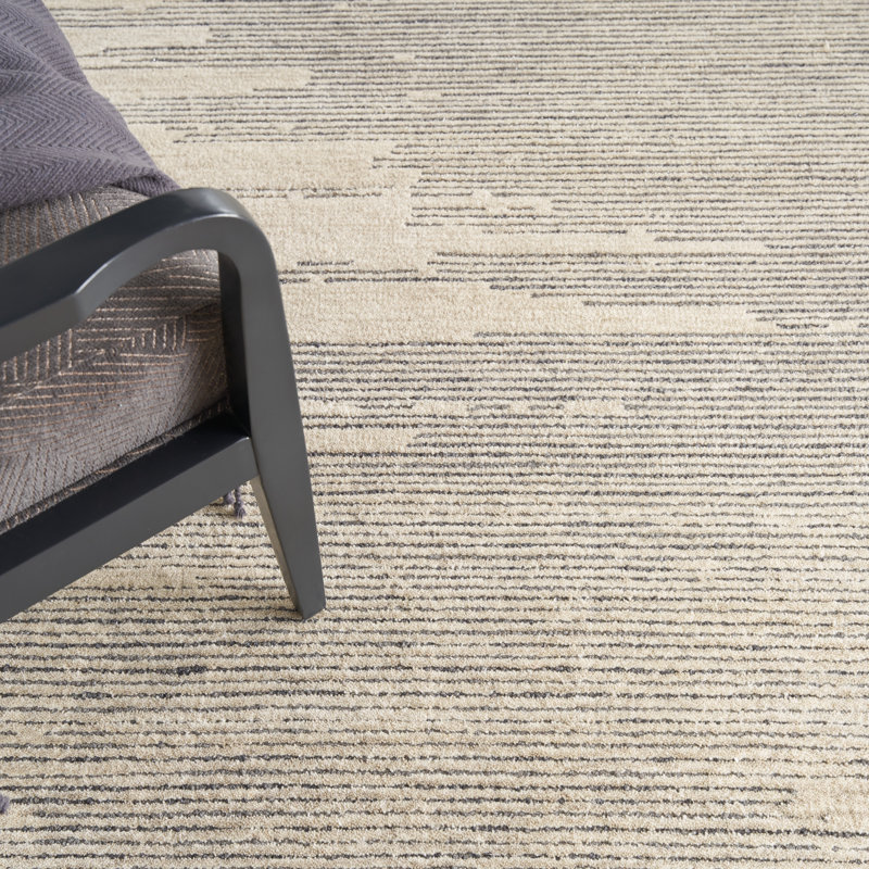 Tapis ivoire / gris à motif d'étoiles Frieda, Rectangle 8 pi 6 po x 11 pi 6 po